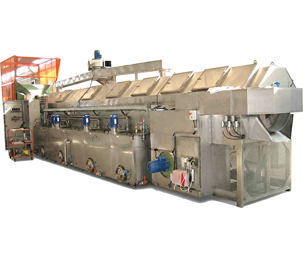 Tunel de lavado de tambor rotativo para piezas industriales